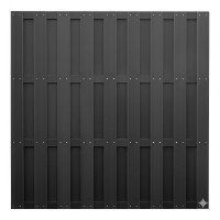 EMDEN-Serie ANTHRAZIT, 180 x 180 cm, WPC-Bretterzaun 4 Querriegel ALU anthrazithochwertige Oberfläche der Zaunlamellen, fein geriffelt, Zaunlamellen im Hohlkammerprofil,  Art.-Nr.: T&J-44708