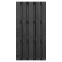 EMDEN-Serie ANTHRAZIT, 90 x 180 cm, WPC-Bretterzaun 4 Querriegel ALU anthrazithochwertige Oberfläche der Zaunlamellen, fein geriffelt, Zaunlamellen im Hohlkammerprofil,  Art.-Nr.: T&J-44709