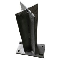 Aufschraubträger, 300 x 160 x 88 mm,  feuerverzinktaus feuerverzinktem Stahl, zum aufschrauben auf vorhandene Fundamente,  Art.-Nr.: T&J-44718