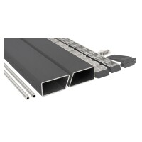HANÖ-Serie Montageset ANTHRAZIT, 20 x 75 x 1793 mm, mit Start- & Abschluss Befestigung und Abstandhalternhochwertige Aluminium-Leisten, passt zu allen HANÖ-Steckzaun-Sets,  Art.-Nr.: T&J-44749
