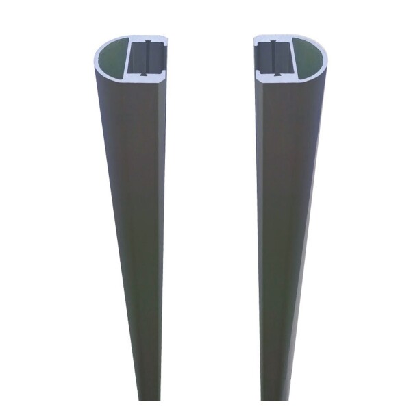 RUDE-Systemglas Universalleisten, für Steckzaunsysteme ANTHRAZIT SET á 2 Leisten, 175 cm, inkl. Dichtunghochwertige Aluminium-Leisten inkl. Dichtung, ideal um 8 mm GLAS-Elemente in Aluminium-Pfosten zu befestigen,  Art.-Nr.: T&J-44808