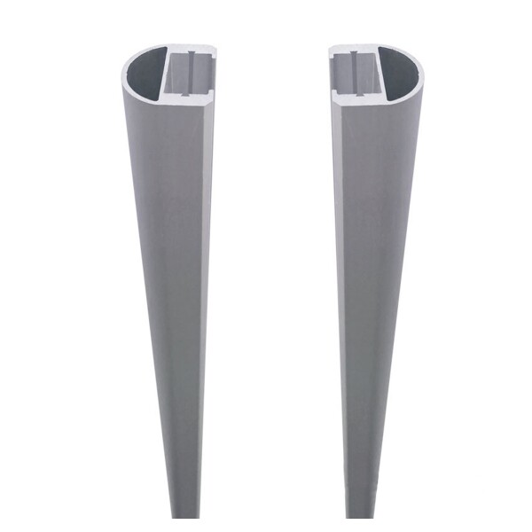 RUDE-Systemglas Universalleisten, für Steckzaunsysteme SILBER SET á 2 Leisten, 175 cm, inkl. Dichtunghochwertige Aluminium-Leisten inkl. Dichtung, ideal um 8 mm GLAS-Elemente in Aluminium-Pfosten zu befestigen,  Art.-Nr.: T&J-44809