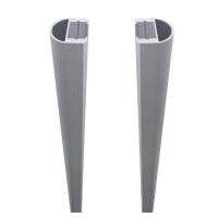 RUDE-Systemglas Universalleisten, für Steckzaunsysteme SILBER SET á 2 Leisten, 175 cm, inkl. Dichtunghochwertige Aluminium-Leisten inkl. Dichtung, ideal um 8 mm GLAS-Elemente in Aluminium-Pfosten zu befestigen,  Art.-Nr.: T&J-44809
