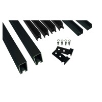 FARÖ-Serie HPL-Steckzaunsystem, Leistenset ANTHRAZIT Start-,Mittel- & Abschlussleistenhochwertige Aluminium-Leisten, inkl. aller benötigter Montageteile,  Art.-Nr.: T&J-44839