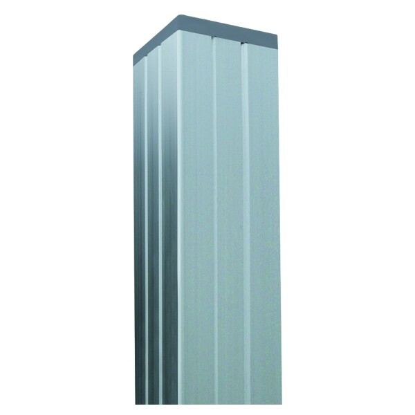 Aluminium TOR-Pfosten f. Steckzaunserien, SILBER, 68 x 68 x 2400 mm, verstärkt verstärkter Aluminium-Torpfosten, inklusive eines Stahl-U-Profils,  Art.-Nr.: T&J-44868
