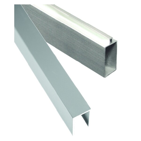 ÖLAND-Serie Start- & Abschluß, 20 x 40 x 1790 mm, SILBER Set aus Feder- und U-Profilhochwertige coextrudierte BPC-Zaunlamellen in Holzoptik, Zaunlamellen können in der Länge individuell eingekürzt werden,  Art.-Nr.: T&J-44895