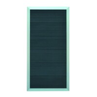 MALÖ-Serie anthrazit, 90 x 180 cm, WPC-Zaun ALU-Rahmen silberextra hohe Zaunlamellen 285 mm, umlaufender verstärkter Aluminium-Rahmen 61 x 40 mm,  Art.-Nr.: T&J-45302