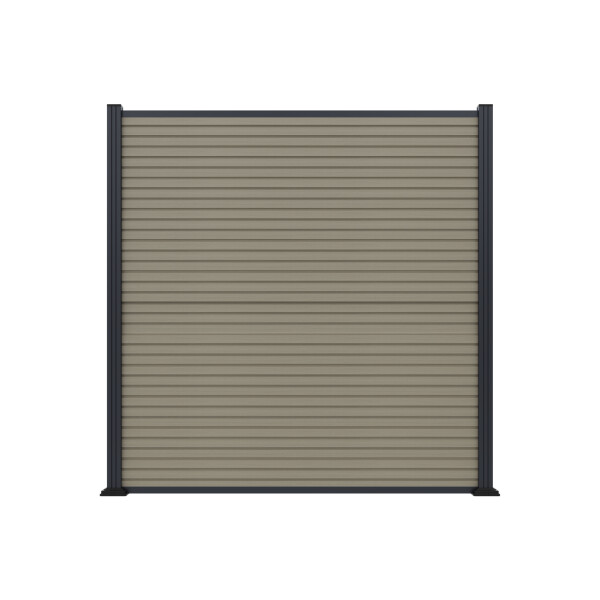 WAREN-Serie, WPC-Steckzaun-Set, ca. 179,5 x 180 cm, ANTIQUE Abschlussleiste und Clips separat in silber oder anthrazitModernes Design mit einfacher Montage: Der WPC-Steckzaun „WAREN“ vereint stilvolle Optik mit hoher Funktionalität. Dank des durchdachten 