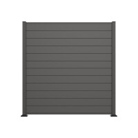 SELLIN-Serie, Alu-Steckzaun-Set, ca. 180 x 180 cm, anthrazit Abschlussleiste und Clips separat in silber oder anthrazitRahmenloses Stecksystem: 12 lose Aluminium-Bretter (1800×157×20 mm) mit strukturierter Oberfläche – modern, robust & pflegeleicht., Einf
