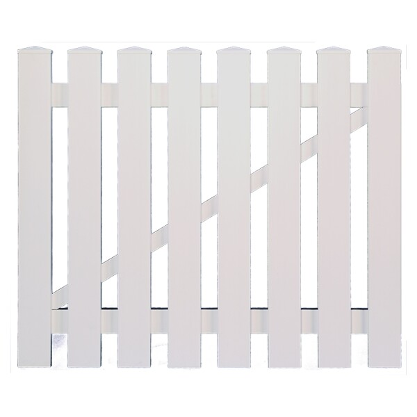 LIGHTLINE KS-Vorgartentor weiß, 100 x 80 cml. inkl. Beschläge aus hochwertigem Fensterkunststoff hergestellt, Lieferung erfolgt inkl. der Zaunhalter,  Art.-Nr.: T&J-46218