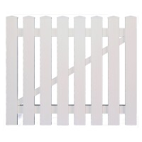 LIGHTLINE KS-Vorgartentor weiß, 100 x 80 cml. inkl. Beschläge aus hochwertigem Fensterkunststoff hergestellt, Lieferung erfolgt inkl. der Zaunhalter,  Art.-Nr.: T&J-46218