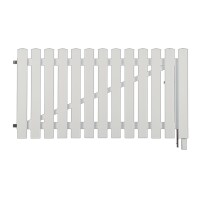 LIGHTLINE KS-Vorgartentor weiß, 300 x 80 cm, 2-flügl. inkl. Beschläge aus hochwertigem Fensterkunststoff hergestellt, Lieferung erfolgt inkl. der Zaunhalter,  Art.-Nr.: T&J-46219