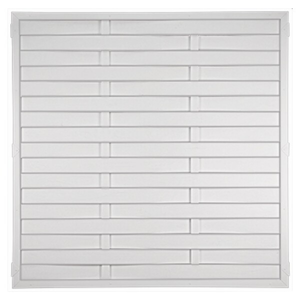 LIGHTLINE KS-LAMELLENZAUN, 180 x 180 cm Füllung / Rahmen WEISSaus hochwertigem Fensterkunststoff hergestellt, Lieferung erfolgt inkl. der Zaunhalter,  Art.-Nr.: T&J-46221