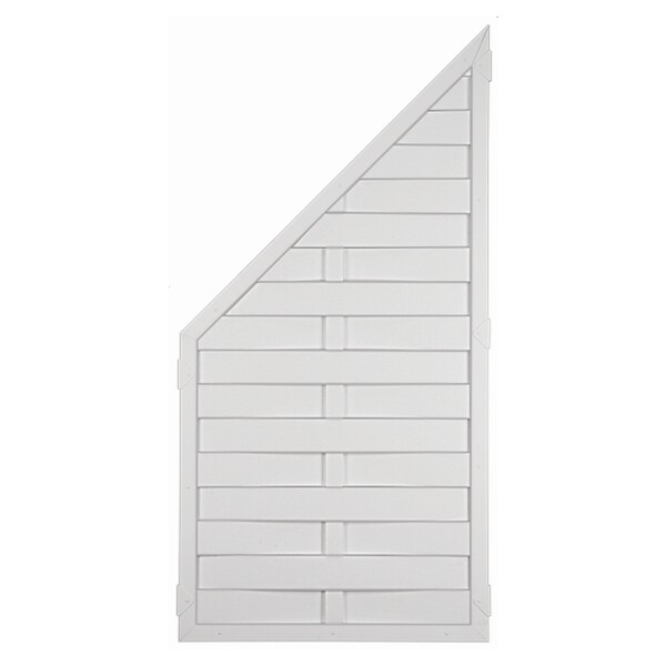 LIGHTLINE KS-LAMELLENZAUN, 90 x 180/90 cm, ECKE links Füllung / Rahmen WEISS1541, Lieferung erfolgt inkl. der Zaunhalter,  Art.-Nr.: T&J-46222