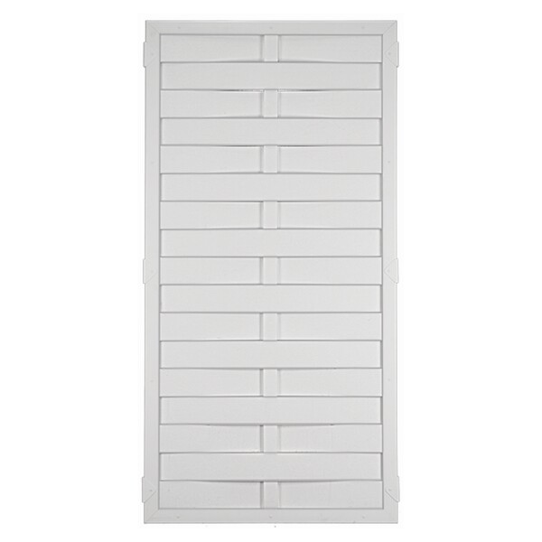 LIGHTLINE KS-LAMELLENZAUN, 90 x 180 cm Füllung / Rahmen WEISSaus hochwertigem Fensterkunststoff hergestellt, Lieferung erfolgt inkl. der Zaunhalter,  Art.-Nr.: T&J-46223