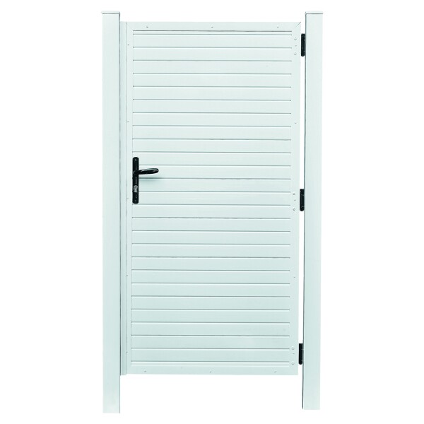 LIGHTLINE KS-Türelement , 100 x 180 cm, inkl. Beschläge Füllung weiß / Rahmen weißaus hochwertigem Fensterkunststoff hergestellt, Lieferung erfolgt inkl. der Zaunhalter,  Art.-Nr.: T&J-46279