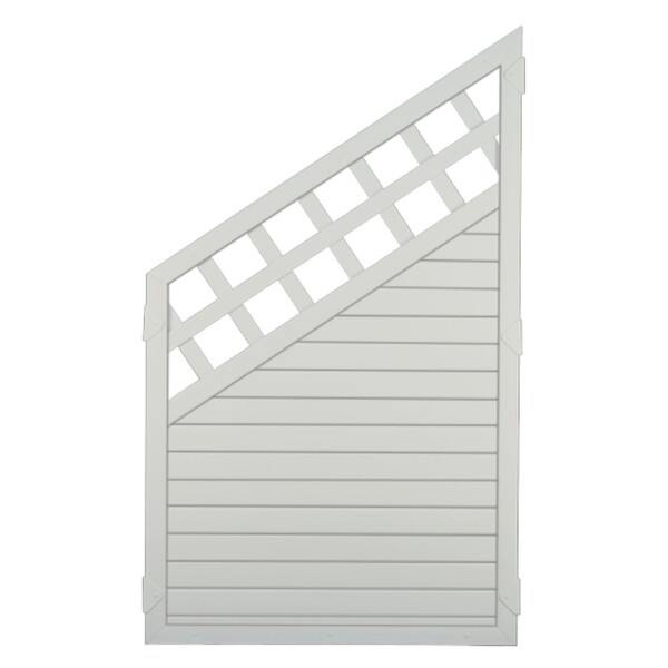 LIGHTLINE KS-Zaun Ranki , 90 x 150/90 cm, ECKE links Füllung weiß / Rahmen weiß1548, Lieferung erfolgt inkl. der Zaunhalter,  Art.-Nr.: T&J-46280