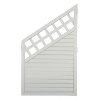 LIGHTLINE KS-Zaun Ranki , 90 x 150/90 cm, ECKE links Füllung weiß / Rahmen weiß1548, Lieferung erfolgt inkl. der Zaunhalter,  Art.-Nr.: T&J-46280