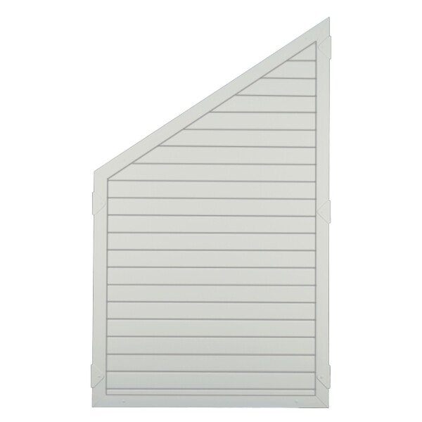 LIGHTLINE KS-Zaunelement, 90 x 150/90 cm, ECKE links Füllung weiß / Rahmen weiß1550, Lieferung erfolgt inkl. der Zaunhalter,  Art.-Nr.: T&J-46282