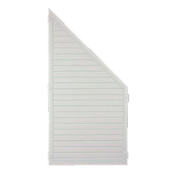 LIGHTLINE KS-Zaunelement, 90 x 180/90 cm, ECKE links Füllung weiß / Rahmen weiß1555, Lieferung erfolgt inkl. der Zaunhalter,  Art.-Nr.: T&J-46287