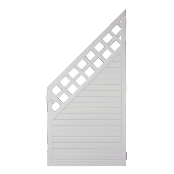 LIGHTLINE KS-Zaun Ranki , 90 x 180/90 cm, ECKE links Füllung weiß / Rahmen weiß1560, Lieferung erfolgt inkl. der Zaunhalter,  Art.-Nr.: T&J-46292