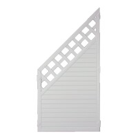 LIGHTLINE KS-Zaun Ranki , 90 x 180/90 cm, ECKE links Füllung weiß / Rahmen weiß1560, Lieferung erfolgt inkl. der Zaunhalter,  Art.-Nr.: T&J-46292