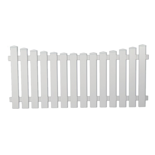 LIGHTLINE Vorgarten Tiefbogen, weiß, 180 x 80/70 cm aus hochwertigem Fensterkunststoff hergestellt, Lieferung erfolgt inkl. der Zaunhalter,  Art.-Nr.: T&J-46296