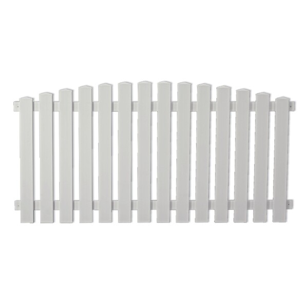 LIGHTLINE Vorgarten Hochbogen, weiß, 180 x 80/90 cm aus hochwertigem Fensterkunststoff hergestellt, Lieferung erfolgt inkl. der Zaunhalter,  Art.-Nr.: T&J-46297