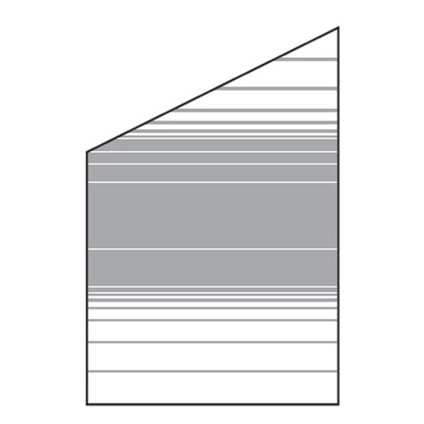 VETRO Glasscheibe ECKE links, B 1200 x H 1200/1800 mm Streifen-Dekor 83, satiniertHochwertiges Material: Die VETRO Glasscheibe besteht aus 8 mm starkem Einscheibensicherheitsglas (ESG), das außergewöhnliche Stabilität und Langlebigkeit bietet. Dieses Glas