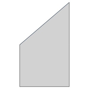 RUDE-Serie Systemglas Ecke links, B1030 x H1740/870 x T8...