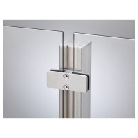 VETRO Mittelpfosten V4A, 60/60 x 1270-1570 mm, Anfertigung zum Einbetonieren, Klemmbacken beidseitigEdelstahlpfosten „VETRO“ in V4A – aus hochwertigem aus Edelstahl V4A, bietet eine optimale Basis für Glasgeländer und andere Anwendungen. Dieser Pfosten is