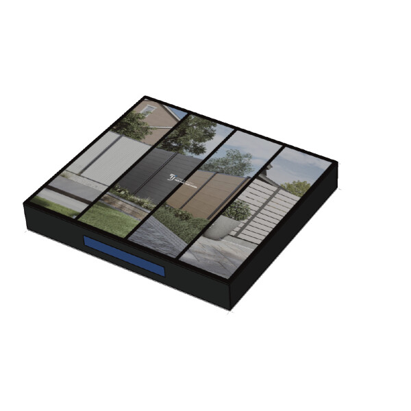 WPC-Musterbox aus Pappe, mit WAREN/ MAX/ MAX-XL/ HEIDE/ WISMAR mit allen Farben, zur KundenberatungMusterset für Beratung & Verkauf: Original-Farbmuster der WPC-Serien WAREN, MAX, MAX-XL, HEIDE & WISMAR. Übersichtliche Präsentation in stabiler Pappbox., P