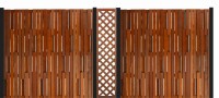 180 x 180 cm Prima Nova Bangkirai Rechteck-Bretterzaun PN001, Bretter gehobelt 15 x 68mm Querriegel 15 x 58mm, V2A verschraubt, DC 2