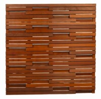 180 x 180 cm Prima Nova Bangkirai Rechteck-Bretterzaun PN001, Bretter gehobelt 15 x 68mm Querriegel 15 x 58mm, V2A verschraubt, DC 2