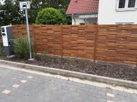 180 x 180 cm Prima Nova Bangkirai Rechteck-Bretterzaun PN001, Bretter gehobelt 15 x 68mm Querriegel 15 x 58mm, V2A verschraubt, DC 2