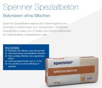 Spezialbeton / Schnellbeton Spenner - 25 kg / Sack (Palette: 42 Sack / 3 Sack pro Pfosten / Erhärtung beginnt nach ca. 15 Min.)
