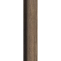 22 x 526 x 2600 mm Akustikpaneele Klangwunder Expert, Walnuss, roh, MDF schwarz eingefärbt, Filz schwarz, 1mm Echtholz-Furnier, Aufbau: 22 mm (MDF 12mm + 1mm Echtholz-Furnier + 9mm Filz)