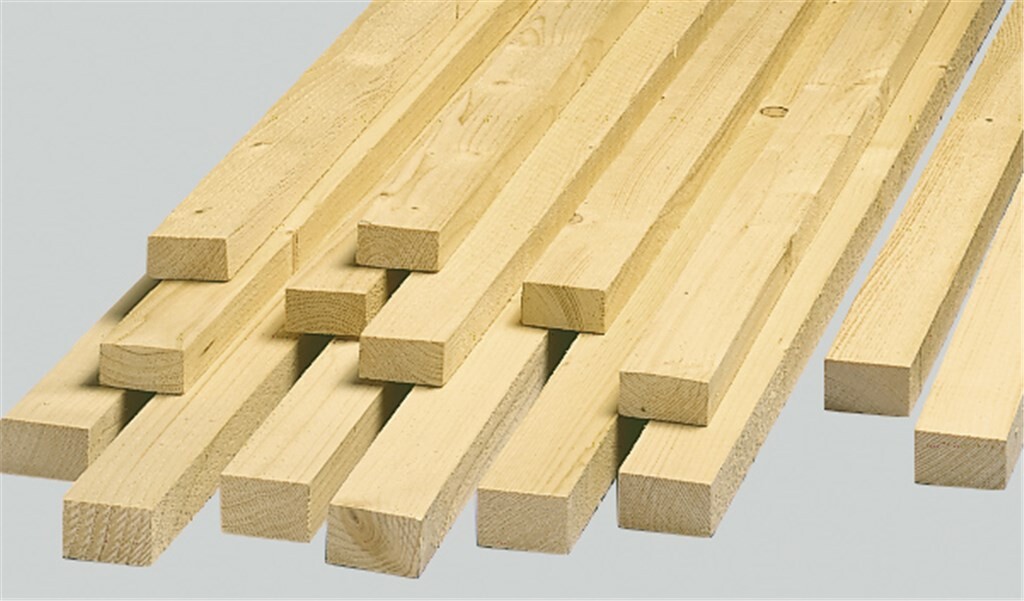 30 x 50 x 4000 mm Fi./Ta. Dachlatten, S10 Sortierung, roh, getrocknet, 1,45 €