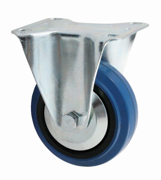 160 mm Blue Wheels-Bockrolle mit Rollenlager ohne Fadenschutz, Tragkraft: 300 kg