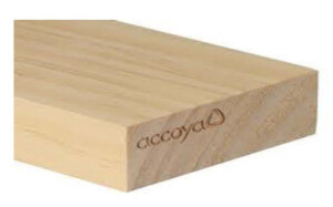 52 x 208 mm FSC Accoya-Schnittholz, Nr. 1 Clear i. Pr. 4-seitig fehlerfrei, Längen 360 u. 420 cm je nach Verfügbarkeit. Abgerechnet wird in Lfm.!