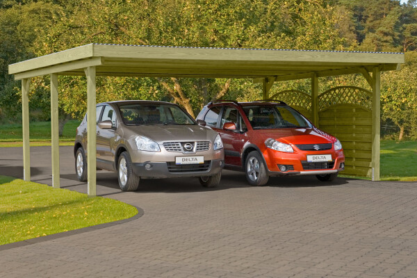 Doppelcarport, grün, 603x505cm, VE: 1, Art.-Nr.: 68001