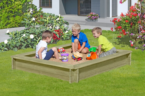 BONNY Sandkasten, grün, 180x180x30cm, VE: 8, Art.-Nr.: 67043