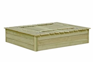 KALLE Sandkasten mit Klappdeckel, grün, 120x120x25cm, VE: 10, Art.-Nr.: 67050