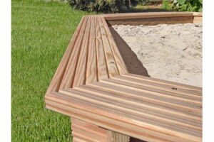 LINDA 6-eck Sandkasten, Lärche, Ø230x30cm, VE: 8, Art.-Nr.: 67054