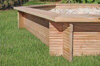 LINDA 6-eck Sandkasten, Lärche, Ø230x30cm, VE: 8, Art.-Nr.: 67054