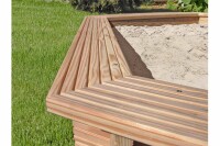 LINDA 6-eck Sandkasten, Lärche, Ø230x30cm, VE: 8, Art.-Nr.: 67054