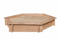 LINDA 6-eck Sandkasten, Lärche, Ø230x30cm, VE: 8, Art.-Nr.: 67054