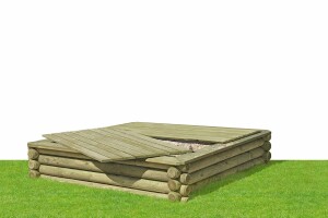 PAULO Sandkasten aus Palisaden, grün, 180x180x37cm, VE: 1, Art.-Nr.: 67055