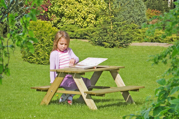 ANNA Kinderpicknicktisch, grün, 90x90x50cm, VE: 12, Art.-Nr.: 67051