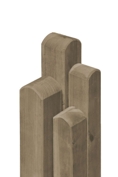 Pfosten, Kopf gerundet, braun, 9x9x190cm, VE: 39, Art.-Nr.: 30434